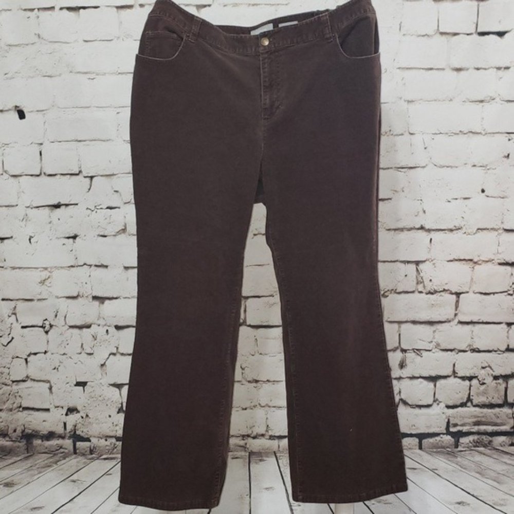 Liz Claiborne 18W Stretch Brown Corduroy Pants
